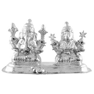 "Laxmi Ganesh Idol - JPHSS-002 (18 Grams) - Click here to View more details about this Product